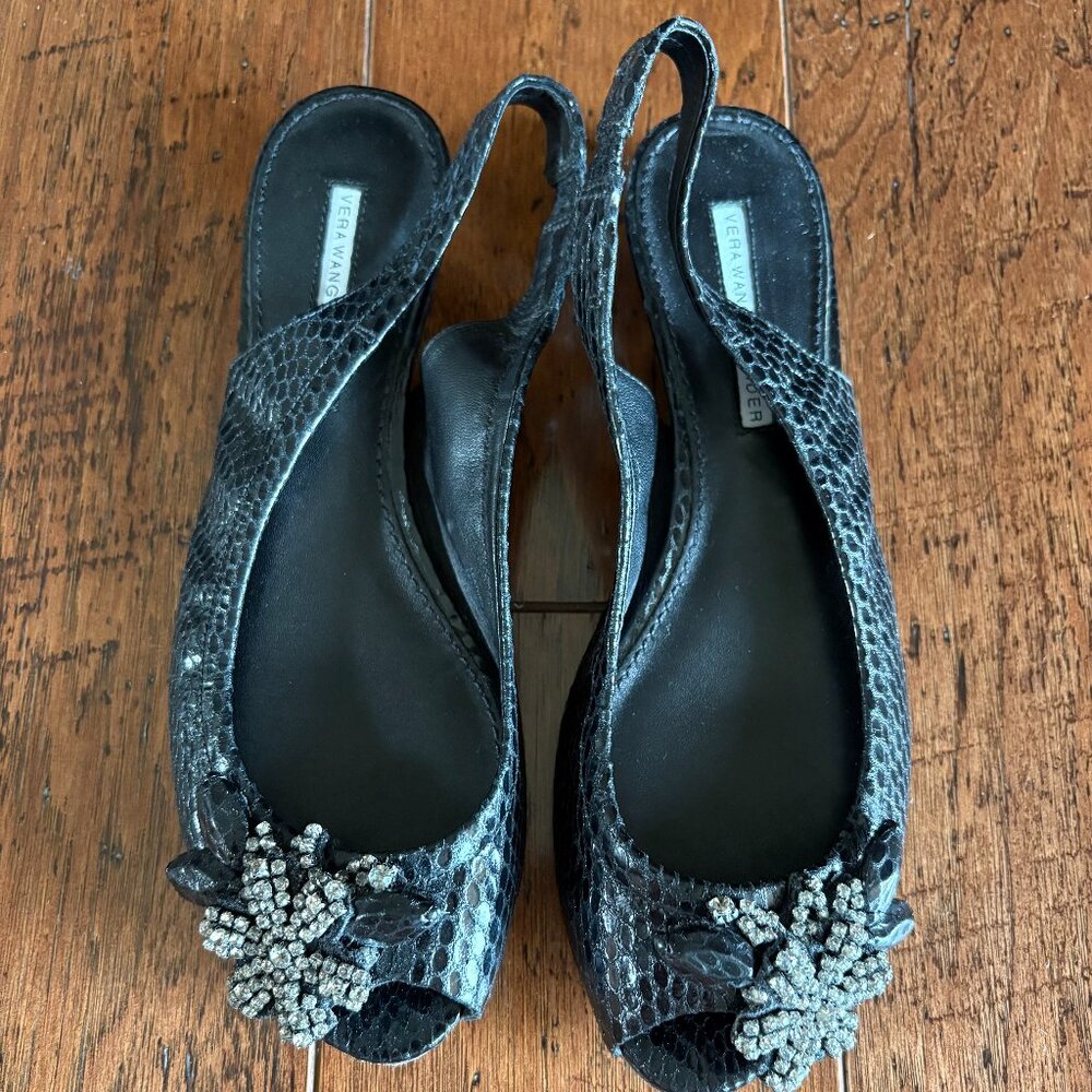 Vera Wang Lavender Label Sling-back Flats. Size 8. Black.